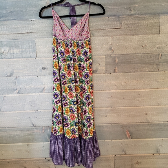 Lucky Brand Dresses & Skirts - Lucky Brand Boho Floral Halter Neck Sun Dress